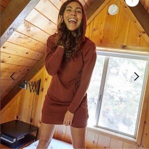 Toad&Co Follow Through Hooded Dress in Rust